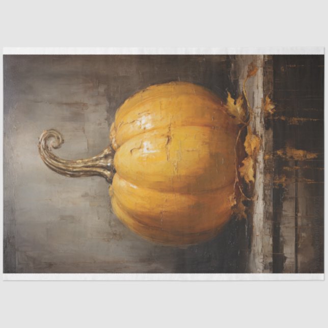 Rustikale Vintage Kürbisgeflecht Seidenpapier (Vorderseite)