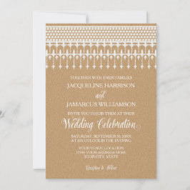 Rustikale, Vintage Lace Kraft Papierschrift Typogr Einladung