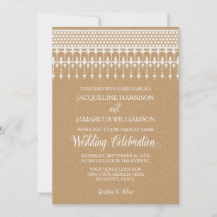 Rustikale, Vintage Lace Kraft Papierschrift Typogr Einladung