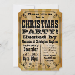 Rustikale Vintage Land Weihnachten Party Einladung