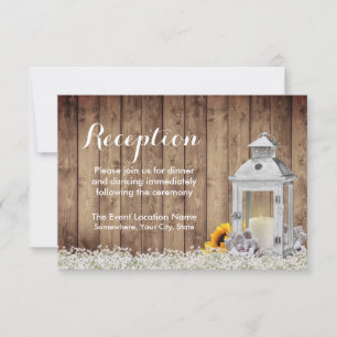 Rustikale Vintage-Laterne Hochzeitsempfang mit Blu Einladung