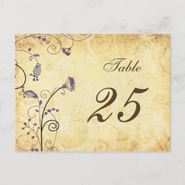 rustikale Vintage lila Tischnummern