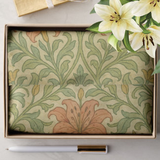 Rustikale Vintage Lilie William Morris Muster küns Seidenpapier