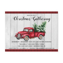 Rustikale Vintage LKW Weihnachts-Party Einladung