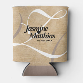 Rustikale, Vintage Mongram Burlap Wedding Dosenkühler