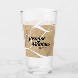 Rustikale, Vintage Mongram Burlap Wedding Glas