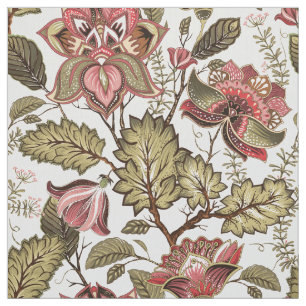 Rustikale Vintage Paisley-Blume auf sahnigem Stoff