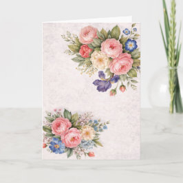 Rustikale Vintage personalisierte Blumenmuster Karte