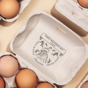 Rustikale Vintage personalisierte Eierkarton benut Gummistempel