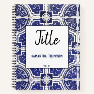 rustikale Vintage portugiesische Fliesenmuster-Ski Notizbuch