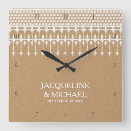 Rustikale Vintage Quadratische Wanduhr