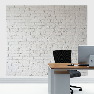Rustikale Vintage Retro weiße bemalte Ziegelwand Wandteppich