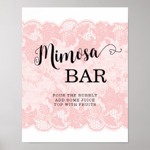 Rustikale Vintage-Rosa-Spitze-Brautjungfer-Party Poster