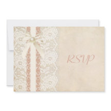 Rustikale Vintage Rose und Hochzeit RSVP