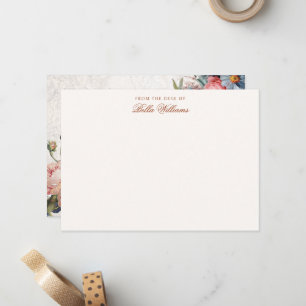 Rustikale Vintage-Rosen & Iris Mitteilungskarte