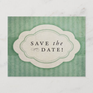 Rustikale Vintage-Salbei-Grün-Save-the-Date-Karten Save The Date