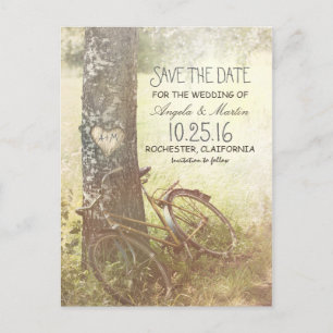 rustikale Vintage Save the Date Postkarte des