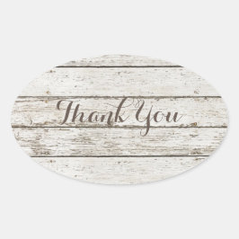 rustikale Vintage Scheunenholzhütte Hochzeit danke Ovaler Aufkleber