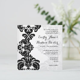 Rustikale Vintage Schwarzdamasenhochzeit Save the Einladung