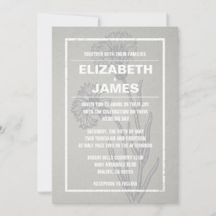 Rustikale Vintage Silberhochzeit Einladungen