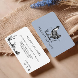 Rustikale Vintage Sketch Farm Hen Blue Gray Visitenkarte