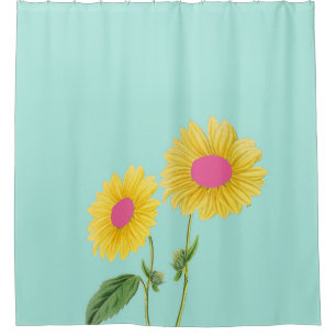 Rustikale Vintage-Sonnenblume Moderne Florale Past Duschvorhang