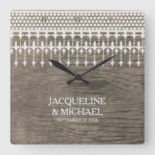 Rustikale Vintage Spitzentechnologie Quadratische Wanduhr