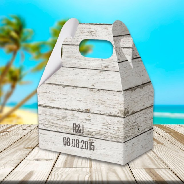 rustikale Vintage Stallhütte Geschenkschachtel (rustic vintage white barn wood barn wedding favor boxes)