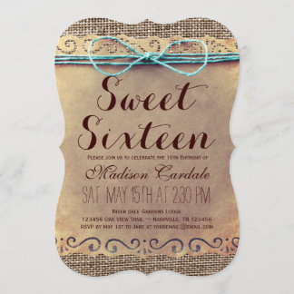 Rustikale Vintage-Sweet-Sixteen-Geburtstagseinladu Einladung