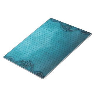 Rustikale Vintage Tealblaue linierte Grunge-Korres Notizblock