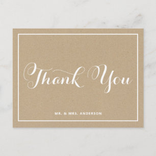 Rustikale Vintage Typografie Danke Postcard Postkarte