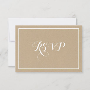 Rustikale Vintage Typografie Script RSVP Card
