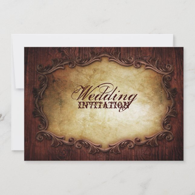 rustikale Vintage Typografie Western Hochzeit Einladung (Vorderseite)