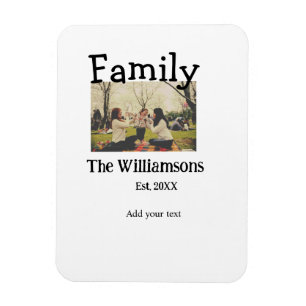 Rustikale Vintage Vorlage für das Foto mit Familie Magnet