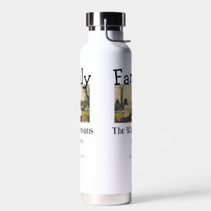 Rustikale Vintage Vorlage für das Foto mit Familie Trinkflasche