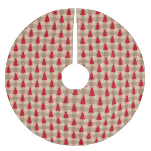 Rustikale vintage-Weihnachtsbäume Büffel-Karo-Scho Polyester Weihnachtsbaumdecke