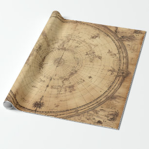 Rustikale Vintage Weltkarte Globe (4) Geschenkpapier