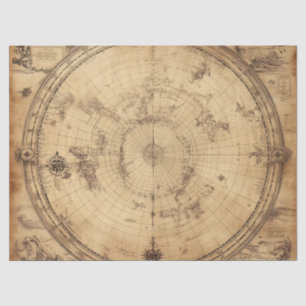 Rustikale Vintage Weltkarte Globe (4) Seidenpapier