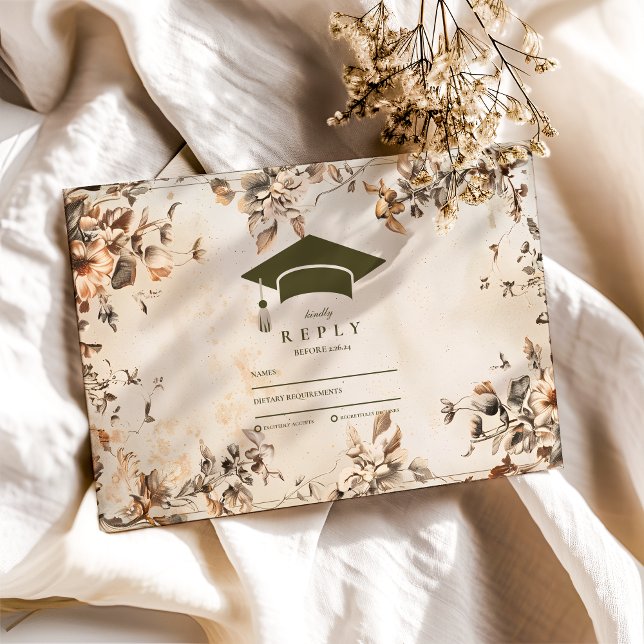 Rustikale Vintage Wildblume Blüte Abschluss RSVP Karte (Von Creator hochgeladen)
