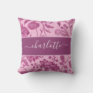 Rustikale Vintage Wildblumen Lila Kissen