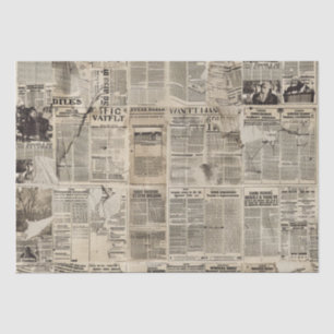 Rustikale Vintage-Zeitungs-Patchwork-Collage Seidenpapier