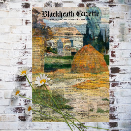 Rustikale Vintage Zeitungsentkleidung Seidenpapier