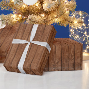 Rustikale vintagebraune Farmhouse-verwitterte Holz Geschenkpapier