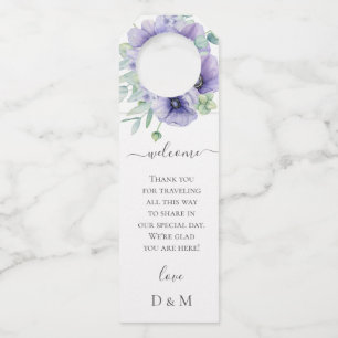 Rustikale Violet Summer Wild Floral Wedding Flaschenanhänger