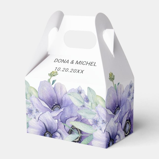 Rustikale Violet Summer Wild Floral Wedding Geschenkschachtel (Vorderseite)