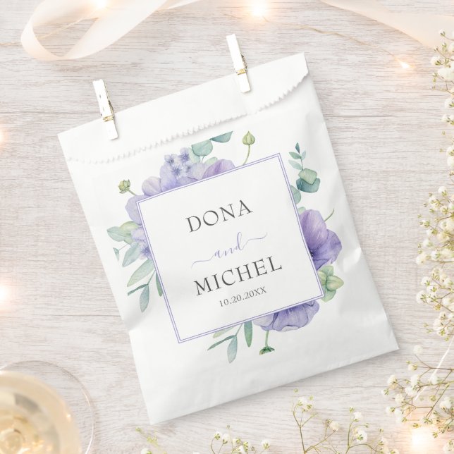 Rustikale Violet Summer Wild Floral Wedding Geschenktütchen (Ausgeschnitten)