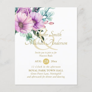 Rustikale violette Blumen Nuestra Boda Einladung