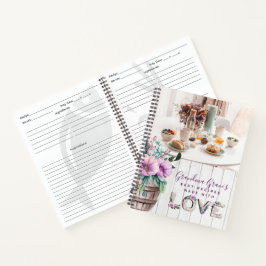 Rustikale violette Blumen Rezept Buch für Großmutt