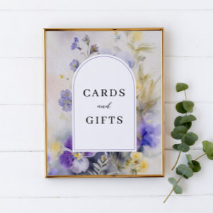 Rustikale Violetten Karten und Geschenke Zeichen Poster