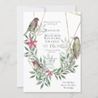Rustikale Vögel botanische Vintage Einladung